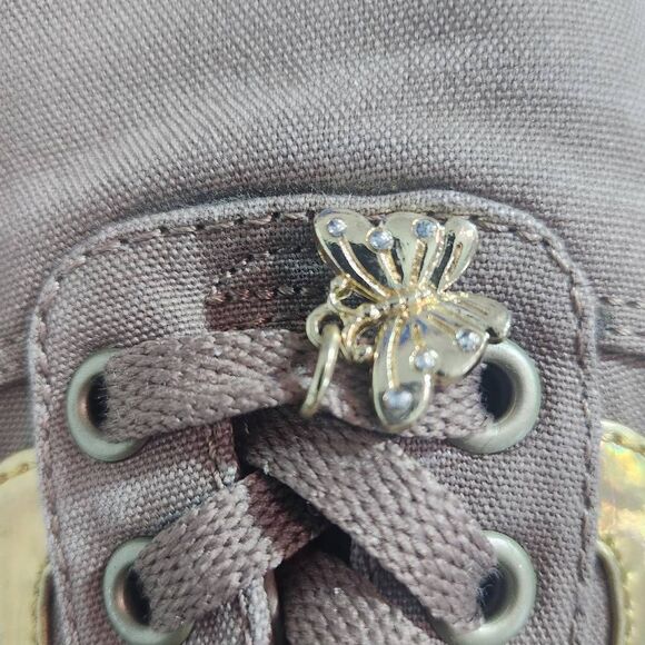 Vans Brown Women's Sneakers Size 8 Women's Vans with Butterfly Charm - Picture 8 of 10